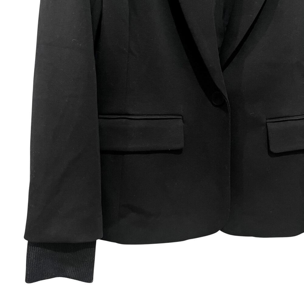 Skies Are Blue Knit Blazer Womens Large Black  Stretch Knit Cuff Jacket - Picture 5 of 9